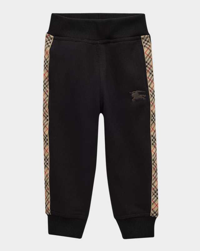 Boy's Jackson Check Tape Jog Pants, Size Newborn-